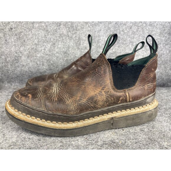 Georgia Boot Giant Romeo Shoes Mens Size 10.5 EEE Brown Leather Slip-On Work - Picture 1 of 8